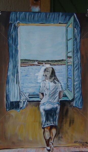 Jeune fille debout à la fenêtre, d'après Salvador Dali